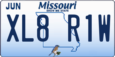 MO license plate XL8R1W