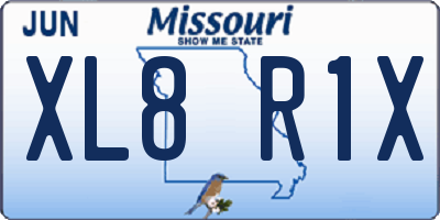 MO license plate XL8R1X
