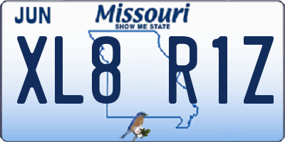 MO license plate XL8R1Z