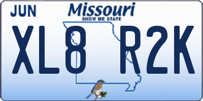MO license plate XL8R2K