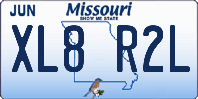 MO license plate XL8R2L