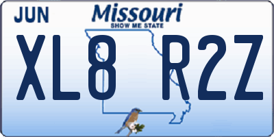 MO license plate XL8R2Z