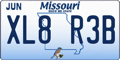 MO license plate XL8R3B