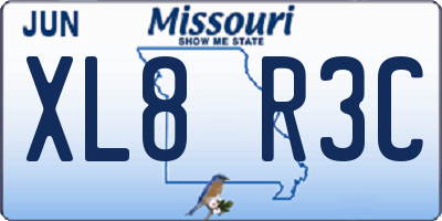 MO license plate XL8R3C