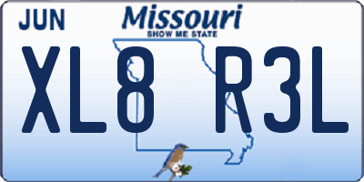 MO license plate XL8R3L