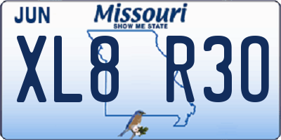 MO license plate XL8R3O