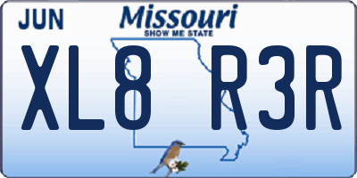 MO license plate XL8R3R