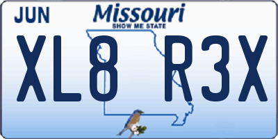 MO license plate XL8R3X