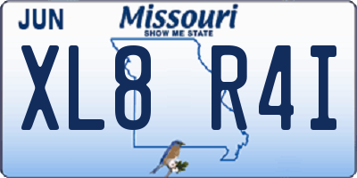 MO license plate XL8R4I