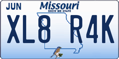 MO license plate XL8R4K