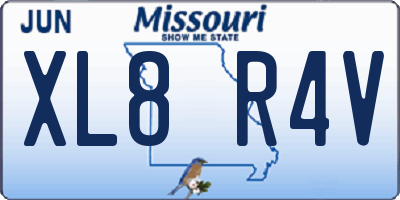 MO license plate XL8R4V