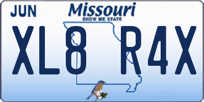 MO license plate XL8R4X