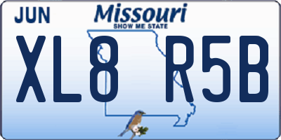 MO license plate XL8R5B