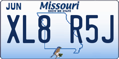 MO license plate XL8R5J