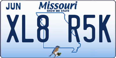 MO license plate XL8R5K
