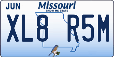 MO license plate XL8R5M