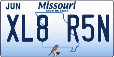 MO license plate XL8R5N