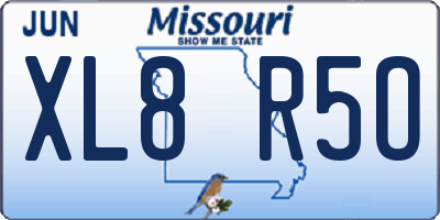 MO license plate XL8R5O