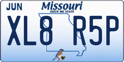 MO license plate XL8R5P