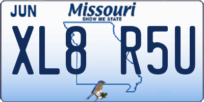 MO license plate XL8R5U