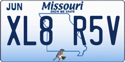 MO license plate XL8R5V