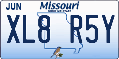 MO license plate XL8R5Y
