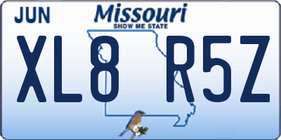 MO license plate XL8R5Z