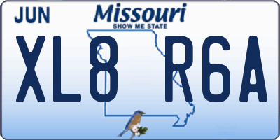 MO license plate XL8R6A