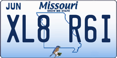MO license plate XL8R6I