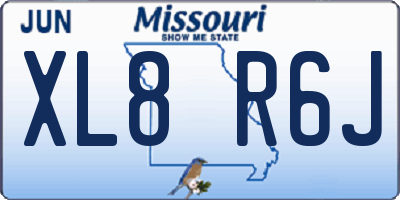 MO license plate XL8R6J