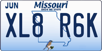 MO license plate XL8R6K