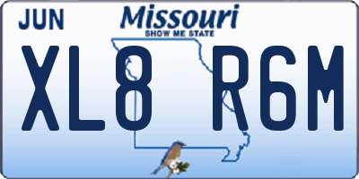 MO license plate XL8R6M