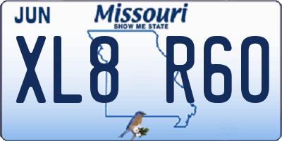 MO license plate XL8R6O