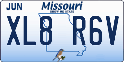 MO license plate XL8R6V