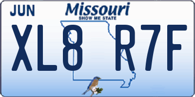 MO license plate XL8R7F