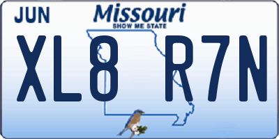 MO license plate XL8R7N
