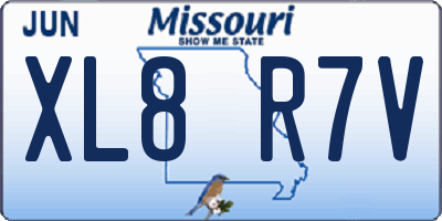 MO license plate XL8R7V
