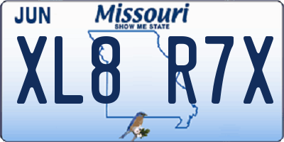 MO license plate XL8R7X