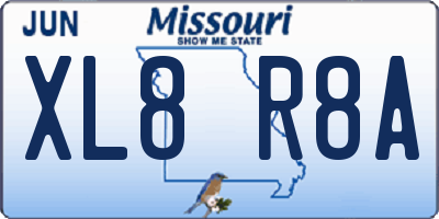 MO license plate XL8R8A
