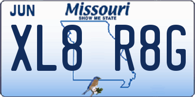 MO license plate XL8R8G