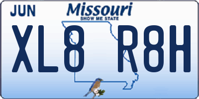 MO license plate XL8R8H