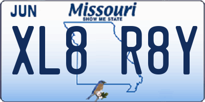 MO license plate XL8R8Y