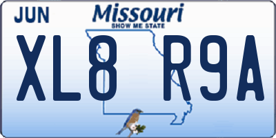 MO license plate XL8R9A