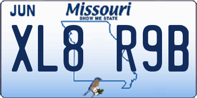 MO license plate XL8R9B