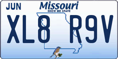 MO license plate XL8R9V