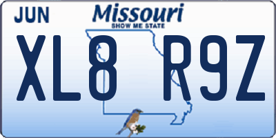 MO license plate XL8R9Z
