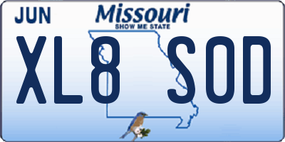 MO license plate XL8S0D