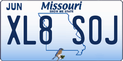 MO license plate XL8S0J