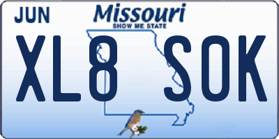 MO license plate XL8S0K