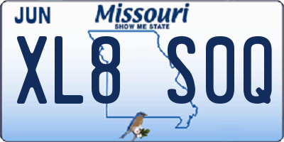 MO license plate XL8S0Q